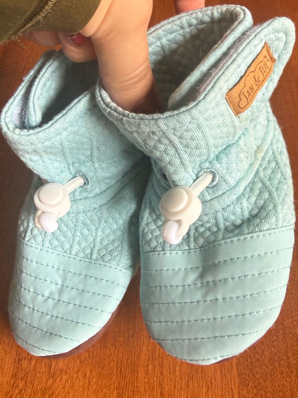 Infant Light Blue Quilted Booties by